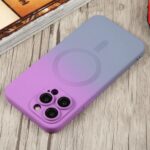 For iPhone 12 Pro Liquid TPU Silicone Gradient MagSafe Phone Case(Purple) - Image 4