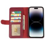 For iPhone 14 Pro Max GEBEI Top-grain Horizontal Flip Leather Phone Case(Wine Red) - Image 4