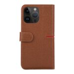 For iPhone 14 Pro Max GEBEI Top-grain Horizontal Flip Leather Phone Case(Brown) - Image 3