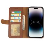 For iPhone 14 Pro Max GEBEI Top-grain Horizontal Flip Leather Phone Case(Brown) - Image 4