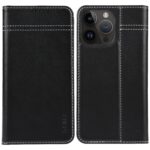 For iPhone 14 Pro Max GEBEI Top-grain Horizontal Flip Leather Phone Case(Black)