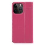 For iPhone 14 Pro Max GEBEI Top-grain Horizontal Flip Leather Phone Case(Rose Red) - Image 3