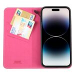 For iPhone 14 Pro Max GEBEI Top-grain Horizontal Flip Leather Phone Case(Rose Red) - Image 4