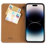 For iPhone 14 Pro Max GEBEI Top-grain Horizontal Flip Leather Phone Case(Brown) - Image 4