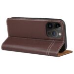 For iPhone 14 Pro Max GEBEI Top-grain Horizontal Flip Leather Phone Case(Brown) - Image 5