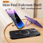For iPhone 14 Plus 360 Rotating MagSafe Magnetic Skin Feel Phone Case(Purple) - Image 5