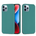 For iPhone 15 Pro Max Solid Color Silicone Phone Case(Pine Needle Green)