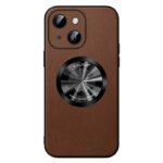 For iPhone 15 SULADA Microfiber Leather MagSafe Magnetic Phone Case(Brown)