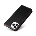 For iPhone 15 Pro Max Fierre Shann PU Genuine Leather Texture Phone Case(Black) - Image 4