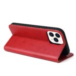 For iPhone 15 Pro Max Fierre Shann PU Genuine Leather Texture Phone Case(Red) - Image 5