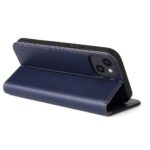For iPhone 15 Plus Fierre Shann PU Genuine Leather Texture Phone Case(Blue) - Image 5