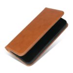 For iPhone 15 Plus Fierre Shann PU Genuine Leather Texture Phone Case(Brown) - Image 2