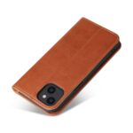 For iPhone 15 Plus Fierre Shann PU Genuine Leather Texture Phone Case(Brown) - Image 4