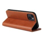 For iPhone 15 Plus Fierre Shann PU Genuine Leather Texture Phone Case(Brown) - Image 5