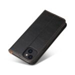 For iPhone 15 Plus Fierre Shann PU Genuine Leather Texture Phone Case(Black) - Image 4