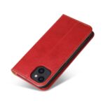 For iPhone 15 Fierre Shann PU Genuine Leather Texture Phone Case(Red) - Image 4