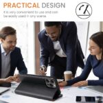 For iPhone 16 Pro Max Fierre Shann PU Genuine Leather Texture Phone Case(Black) - Image 6