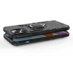 For iPhone 12 Pro Max Shockproof PC + TPU Protective Case with Magnetic Ring Holder(Black) - Image 4