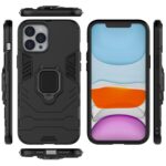 For iPhone 12 Pro Max Shockproof PC + TPU Protective Case with Magnetic Ring Holder(Black) - Image 6