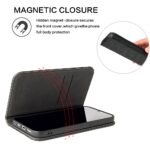 For iPhone 15 Pro Max Fierre Shann Crocodile Texture Magnetic Genuine Leather Phone Case(Black) - Image 4