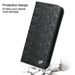 For iPhone 15 Pro Fierre Shann Crocodile Texture Magnetic Genuine Leather Phone Case(Black) - Image 7