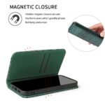For iPhone 15 Plus Fierre Shann Crocodile Texture Magnetic Genuine Leather Phone Case(Green) - Image 4