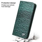For iPhone 15 Fierre Shann Crocodile Texture Magnetic Genuine Leather Phone Case(Green) - Image 7