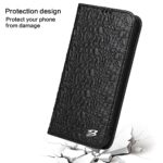 For iPhone 14 Plus Fierre Shann Crocodile Texture Magnetic Genuine Leather Phone Case(Black) - Image 7