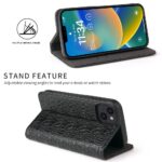 For iPhone 14 Fierre Shann Crocodile Texture Magnetic Genuine Leather Phone Case(Black) - Image 5