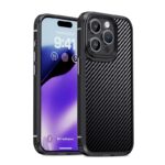 For iPhone 15 Pro iPAKY MG Series Carbon Fiber PC + TPU Protective Phone Case(Black)
