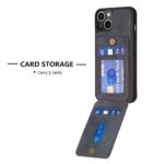 For iPhone 14 Plus BF28 Frosted Card Bag Phone Case with Holder(Black) - Image 4