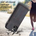 For iPhone 14 Plus BF28 Frosted Card Bag Phone Case with Holder(Black) - Image 6
