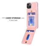 For iPhone 14 Plus BF28 Frosted Card Bag Phone Case with Holder(Pink) - Image 4