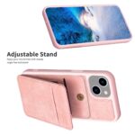For iPhone 14 Plus BF28 Frosted Card Bag Phone Case with Holder(Pink) - Image 5