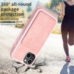 For iPhone 14 Plus BF28 Frosted Card Bag Phone Case with Holder(Pink) - Image 6