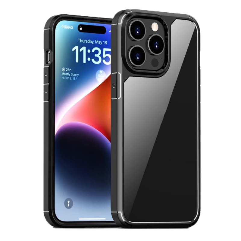 EDA005321802A.jpg For iPhone 15 Pro iPAKY YJ Series Transparent PC+TPU Phone Case(Black) - Image 1