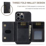 For iPhone 15 Pro DG.MING M2 Series 3-Fold Card Bag Wallet Leather Phone Case(Black) - Image 2
