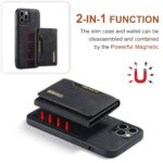 For iPhone 15 Pro DG.MING M2 Series 3-Fold Card Bag Wallet Leather Phone Case(Black) - Image 5