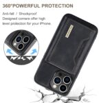 For iPhone 15 Pro DG.MING M2 Series 3-Fold Card Bag Wallet Leather Phone Case(Black) - Image 6