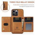 For iPhone 15 Pro DG.MING M2 Series 3-Fold Card Bag Wallet Leather Phone Case(Brown) - Image 2