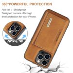 For iPhone 15 Pro DG.MING M2 Series 3-Fold Card Bag Wallet Leather Phone Case(Brown) - Image 6
