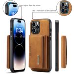 For iPhone 15 Pro DG.MING M2 Series 3-Fold Card Bag Wallet Leather Phone Case(Brown) - Image 7