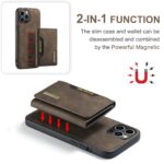 For iPhone 15 Pro DG.MING M2 Series 3-Fold Card Bag Wallet Leather Phone Case(Coffee) - Image 5