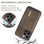 For iPhone 15 Pro DG.MING M2 Series 3-Fold Card Bag Wallet Leather Phone Case(Coffee) - Image 6