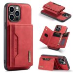 For iPhone 15 Pro DG.MING M2 Series 3-Fold Card Bag Wallet Leather Phone Case(Red)