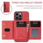For iPhone 15 Pro DG.MING M2 Series 3-Fold Card Bag Wallet Leather Phone Case(Red) - Image 2