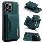 For iPhone 15 Pro DG.MING M2 Series 3-Fold Card Bag Wallet Leather Phone Case(Green)