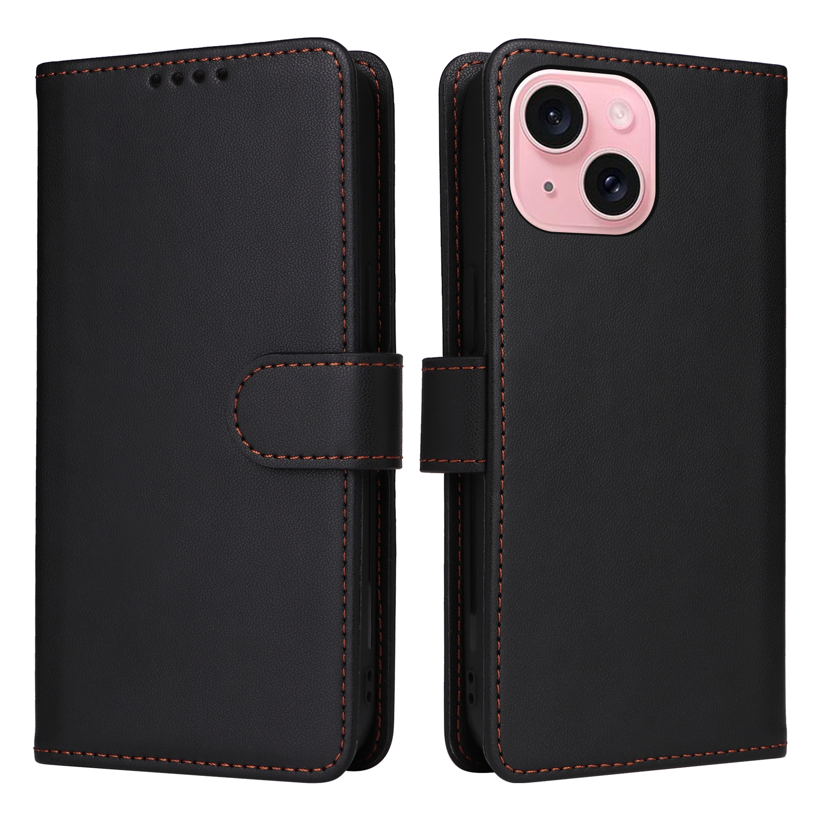 EDA005693216B.jpg For iPhone 15 BETOPNICE BN-005 2 in 1 Detachable Imitate Genuine Leather Phone Case(Black) - Image 1
