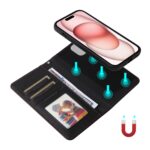 For iPhone 15 BETOPNICE BN-005 2 in 1 Detachable Imitate Genuine Leather Phone Case(Black) - Image 6