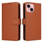 For iPhone 15 BETOPNICE BN-005 2 in 1 Detachable Imitate Genuine Leather Phone Case(Brown)